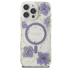 Guess Magsafe Hard Case With Resin Flowers Design For iPhone 16 Pro Max - Purple(GUHMP16XRBFGFGMU) - Image 2