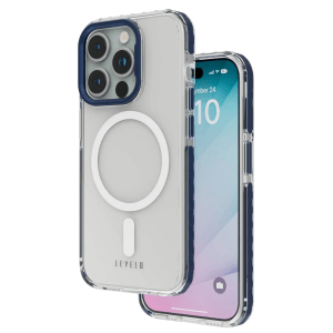 Levelo FlexiGuard Transparent Case for iPhone 15 Pro – Blue (LVLFG15PBL)