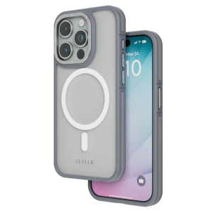 Levelo Magsafe Rouge Cover For iPhone 15 Pro – Grey(LVLCS15PGY)