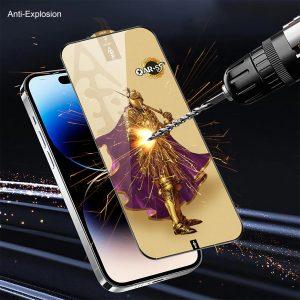 iPhone 15 Pro Max Clear Warrior Series Golden Armor ESD Glass Protector