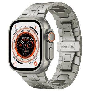 Levelo Eclipse Metal Watch Strap For Apple Watch Strap 49MM – Titanium(LVLMWSTT)
