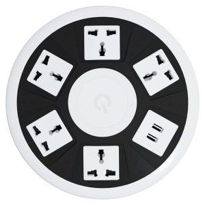 Green Lion 7 in 1 Power Socket  5AC Universal Outlet + 2USB – White(GN7N1PSKT13WH)
