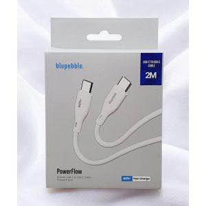 Blupebble PowerFlow PD60W USB-C To USB-C Cable 2M – White BP-PFUSBC2M60W-WH