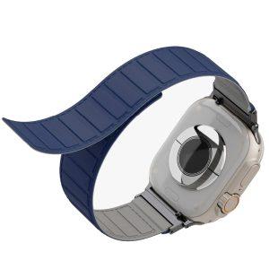 Levelo Magnet Rotating Band Vogue for Apple Watch 45/44/42 – Blue/Gray(LVLVG49BUGY)