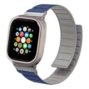 Levelo Magnet Rotating Band Vogue for Apple Watch 45/44/42 – Blue/Gray(LVLVG49BUGY)