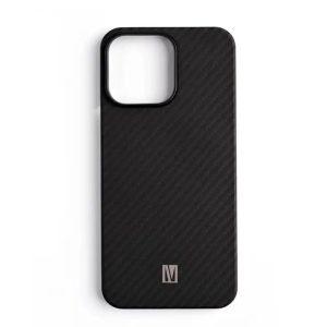Levelo Sergei 1500D Aramid Fiber Case For iPhone 15 Pro – Black(LVLSDC15PBK)