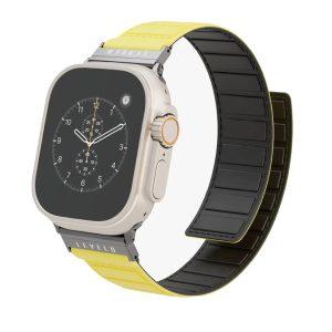 Levelo Magnet Rotating Band Vogue for Apple Watch 45/44/42 – Black/Yellow(LVLVG49BKYL)
