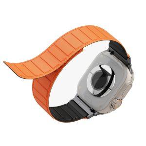 Levelo Magnet Roating Band Vogue for Apple Watch 45/44/42 – Black/Orange (LVLVG49BKOG)