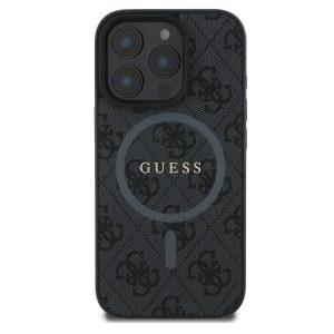 Guess Magsafe PU 4G Hard Case With Classic Logo For iPhone 16 Pro – Black(GUHMP16LG4GFRK)