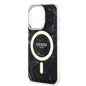 iPhone 16 Pro Max Guess Magsafe IML Cover With Marble Design For – Black(GUOHMP16XPCUMAK)