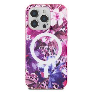 Guess Magsafe IML Hard Case With Jungle Design iPhone 16 Pro Max – Purple(GUHMP16XHJFMWLU)