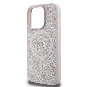 Guess Magsafe PU 4G Hard Case With Classic Logo For iPhone 16 Pro – Pink(GUHMP16LG4GFRP)