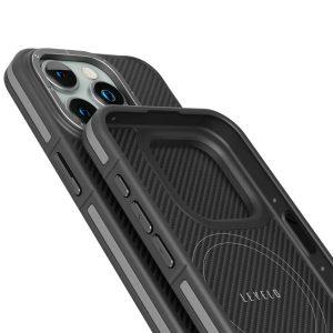 Levelo Ox Carbon Case For iPhone 15 Pro – Grey (LVLOC15PGY)