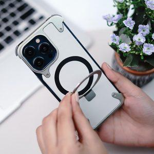 iPhone 15 Pro Max NY Anti-Vibration Magsafe Cover – Silver