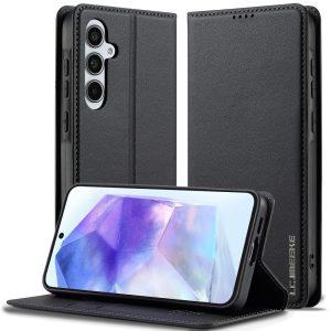 Samsung Galaxy S24 FE LC.IMEEKE L1 Series Leather Flip Cover – Black