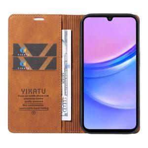 Samsung Galaxy A16 YIKATU YK-004 Leather Flip Cover With Wallet – Brown