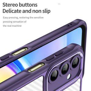 Samsung Galaxy A16 Carbon Fiber Matte Clear TPU+PC Cover – Purple