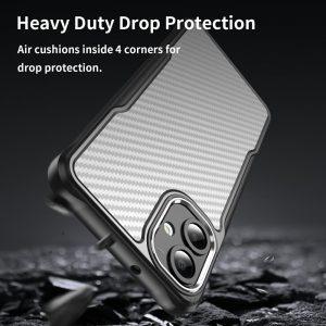 Samsung Galaxy A06 Carbon Fiber Scratch-Resistant TPU+PC Cover – Black