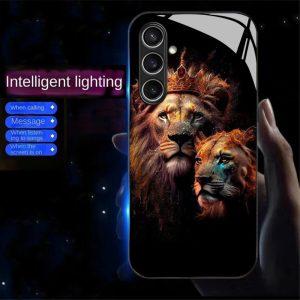 Samsung Galaxy A55 Golden Lion Pattern Printed TPU Cover