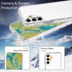 Samsung Galaxy A06 TPU+PC Sparkly Glitter Transparent Cover – White