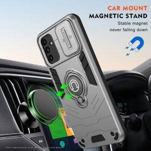 Samsung Galaxy A16  Rugged Camshield Ring Kickstand PC+TPU Cover – Grey