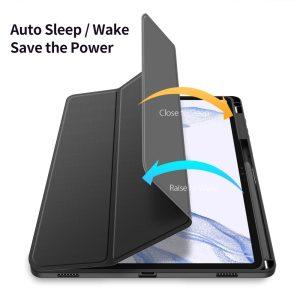 Samsung Galaxy Tab S9+ / S9 FE+ DUX DUCIS TOBY Series PU Leather Tri-fold Stand Cover – Black