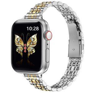 Ladies Metal Strap For Apple Watch 42/44/45/49mm – Silver/Gold