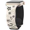 Silicone Floral Band For Apple Watch 42/44/45/49 - Starlight/Black