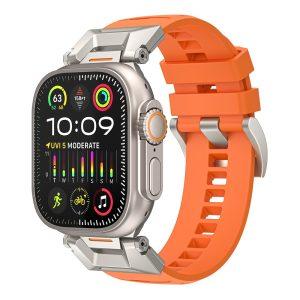 Fluorine Rubber Strap for Apple Watch 42/44/45/49mm Wrist Band – Orange