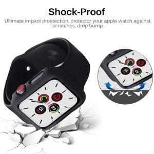 Apple Watch Series 10 46mm Watch Case with Tempered Glass Film – Black