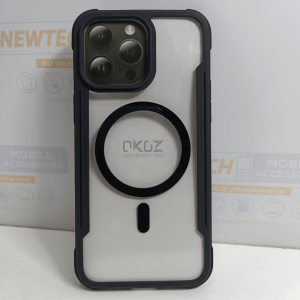 iPhone 15 Pro Max OKOZ Magsafe Transparent Luxury Cover – Black