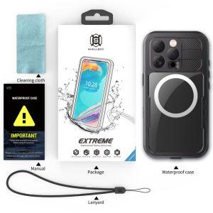 SHELLBOX iPhone 16 Pro Max MagSafe IP68 Waterproof Clear Cover – Black