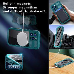 HELLBOX iPhone 16 Pro MagSafe IP68 Waterproof Clear Cover – Cyan+Lake Blue