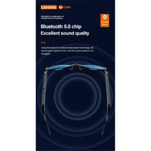 LENOVO LECOO C8 Bluetooth Wireless Headphone Smart Sunglasses – Black