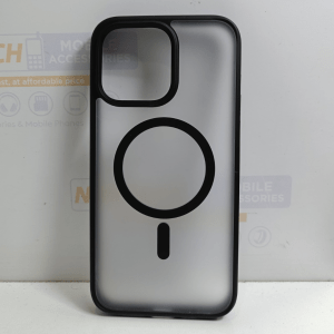 iPhone 15 Pro Max I-MIKE Anti Fingerprint Clear Magsafe Cover – Black