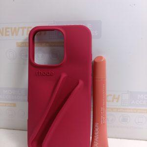 iPhone 14/15 Pro max Rhode Silicone Cover With Lip Oil – Red