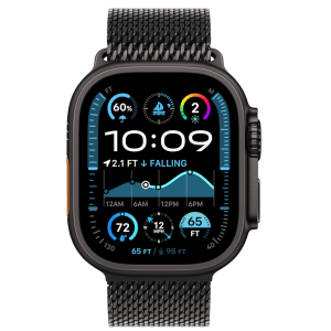 Apple Watch Ultra 2 GPS + Cellular 49mm Black Titanium Case Black Ti Milanese Loop – L(MX5V3ZP/A)