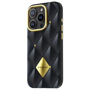 iPhone 16 Pro Max PYNANA PN-16BLG4 Metal Diamond PC+TPU Cover – Black