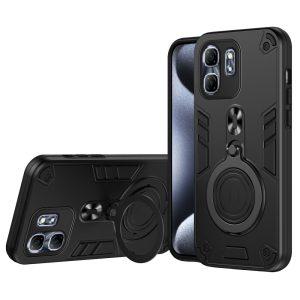 Infinix Hot 50i/Smart 9 PC+TPU Rotatable Kickstand Cover – Black