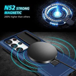 Samsung Galaxy S23 Ultra CamShiled MagSafe PC+TPU Kickstand Cover – Sapphire