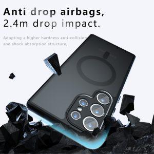 Samsung Galaxy S24 Ultra MagSafe Matte Phone Cover – Transparent Black