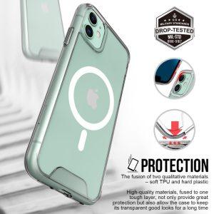 iPhone 11 TPU+PC MagSafe Clear Anti-Drop Cover – Transparent