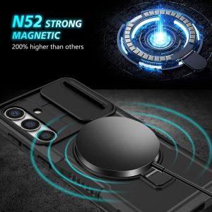 Samsung Galaxy S23 Plus CamShiled MagSafe PC+TPU Kickstand Cover – Black