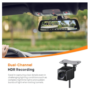 70mai Rearview Dash Cam S500 Set + Rear – Black