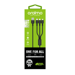 Oraimo OCD-X93 3 in 1 Type-C ,lighting & Micro To USB 2A 1.2m – Black