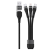 Green Lion 3 in 2 Braided Fast charging Cable 60W 1.2M - Black (GN3IN2FCCLBK)
