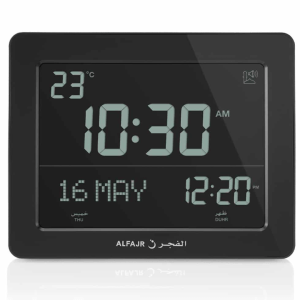 Alfajr Digital Adhan Desk Clock CF-19 – Black