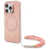 iPhone 16 Pro Max Guess Magsafe Electroplated Flower With Pearl Strap Cover - Pink(GUHMP16XHCPOFPP)