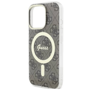 iPhone 16 Pro Max Guess 4G Design Magsafe IML Hard Cover – Brown (GUOHMP16XH4STKW)