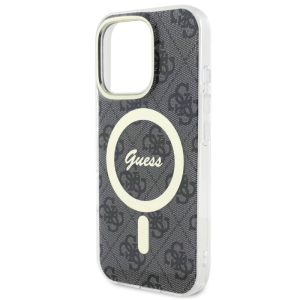 iPhone 16 Pro Max Guess 4G Design Magsafe IML Hard Cover – Black (GUOHMP16XH4STKK)